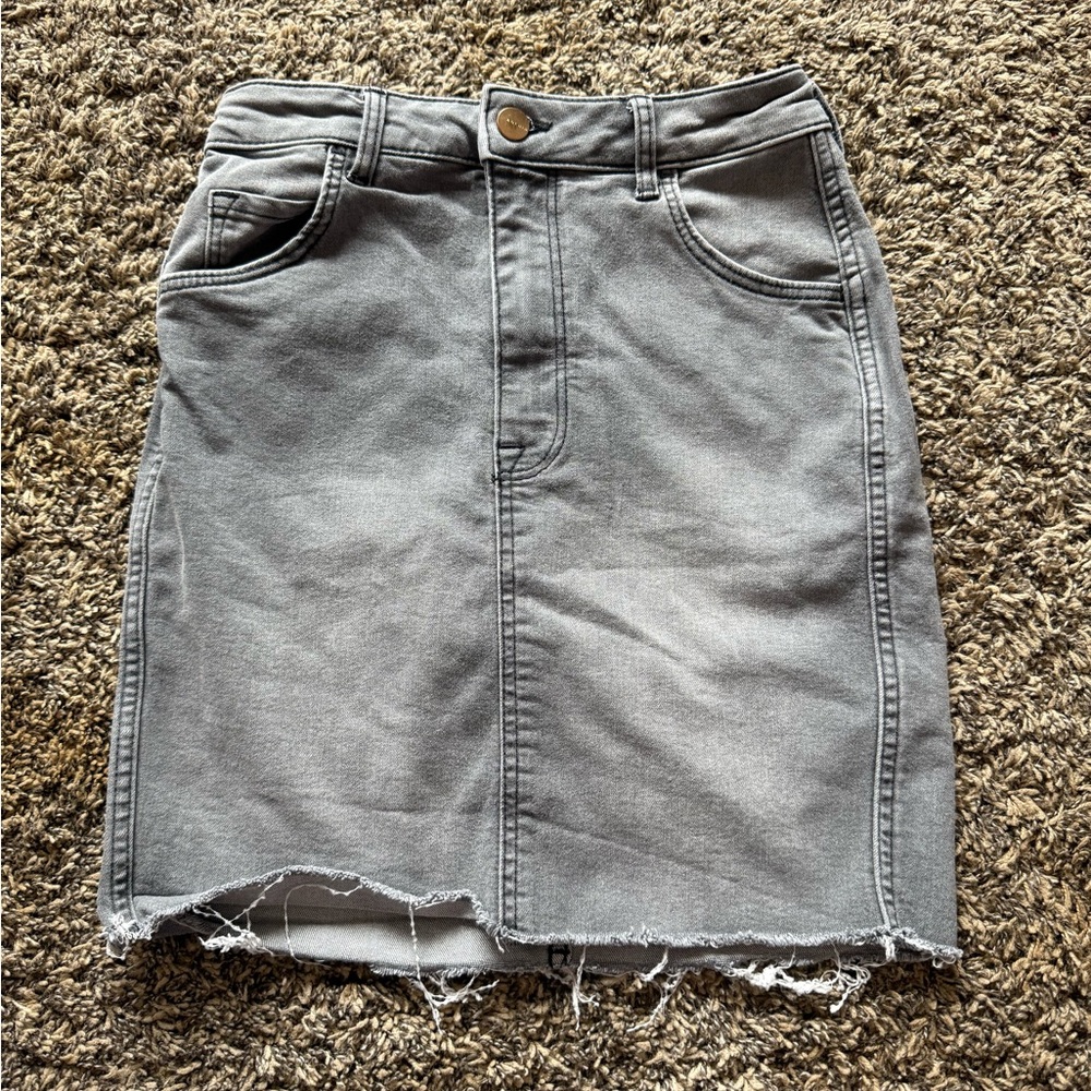 Gray Denim Skirt